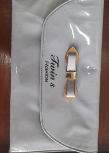 Chic Grey Bow Clutch Bag