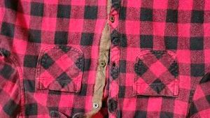 Red &amp; Black Plaid Flannel Shirt