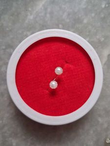 pure silver Elegant Pearl Stud &amp; Hook Earring Set