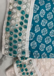 Stunning Teal saare with blouse