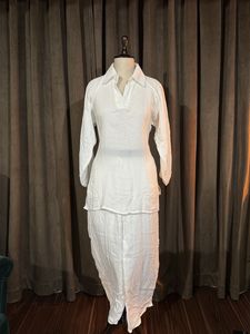White Cotton Kurta Set