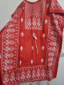Red Printed Kaftan Dress