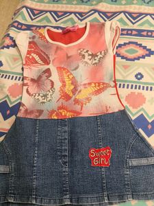 Cute Butterfly Denim Dress