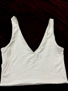 White V-Neck Tank Top