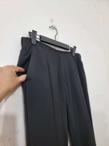 00180 Black Flared Split Hem Pants