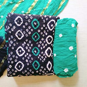 Beautiful Bandhani Unstitched Suit For Women
