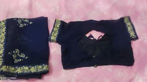 Embroidered Blue Saree
