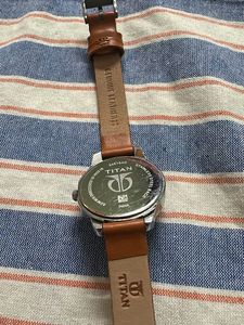 Classic Titan Watch with Brown Leather Strap