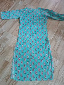 Teal Paisley Print Kurta
