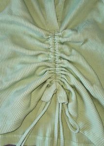 Light Green Ruched Collared Top