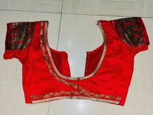 Elegant Cream &amp; Red Silk Saree