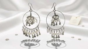 🤍 ARTISANAL PEARL & GHUNGROO HOOP EARRINGS