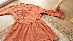 Coral Tunic Top with Floral Print
