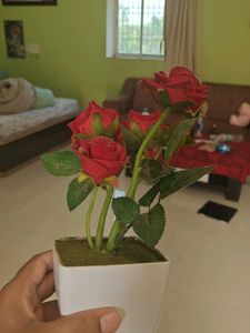 Artificial Red Rose Plant
