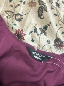Elegant Plum Gown with Embellished Waist