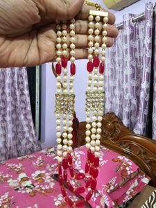 ✨ Elegant Pearl &amp; Red Bead Necklace ✨