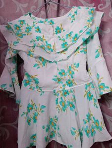 Floral Girls ruffle top with bottom