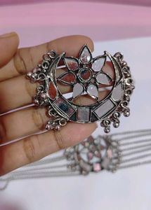 Oxidise Mirror Choker  Set ( New Without Tag)