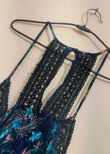 Multi Boho Floral Mini Jumpsuit 42 Bust