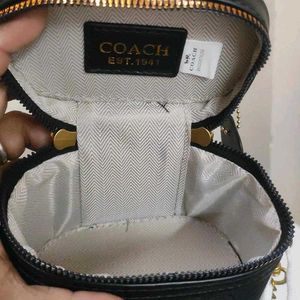 Coach Black Bucket Bag with Chain