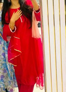 Elegant pink Kurta Set with Dupatta