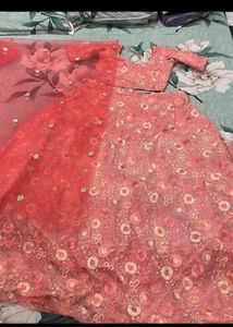 designer pink Embroidered Lehenga Choli set