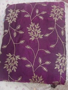 Beautiful Brinjal Colour 3 Piece Suit Set