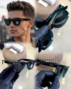 Ray-Ban Wayfarer SunglassesSHINE BLK WITH BLUE TON