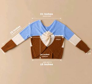 BOW FRONT COLORBLOCK KNIT SWEATER