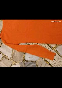 32.Orange Long Sleeve Sweater