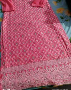 Pink Embroidered Kurti