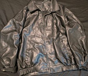 y2k grunge black leather jacket