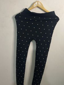 Stylish Navy Polka Dot Leggings