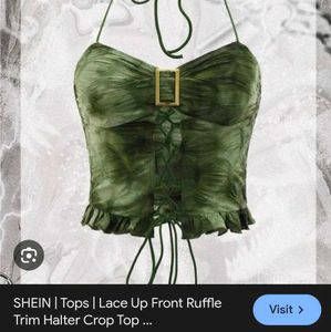 Stylish Lace-Up Halter Crop Top