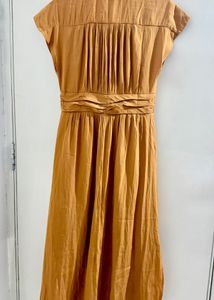 Mustard Yellow Button-Up Midi Dress