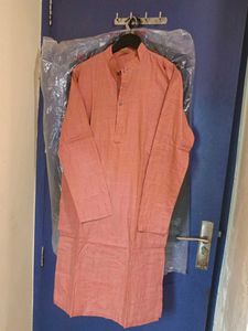 manyavar Coral Checked Kurta