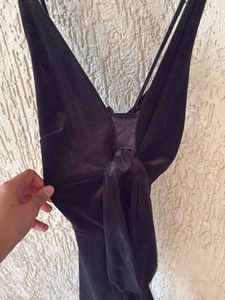 Elegant Black Velvet Jumpsuit shimmer