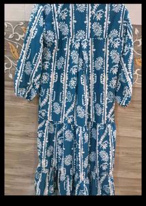Zara Blue Print Midi Dress