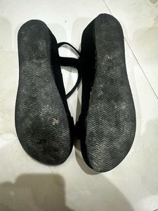 Black Embellished Flat Sandals