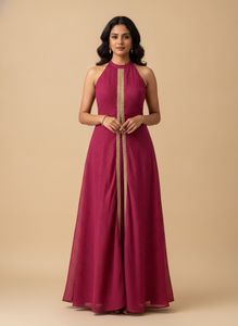 Long A-Line Sheer Party Wear Pink 🩷 Kurta