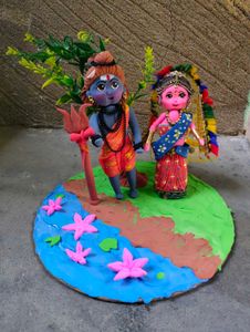 Shiva Parvati Clay Art