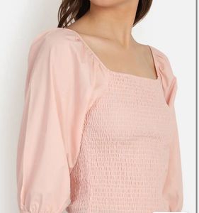 Smocked Square Neck Puff Sleeve Top