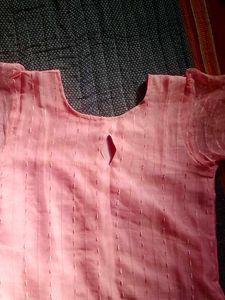 Elegant Pink Organza Kurti Top