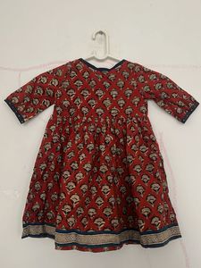 Baby Girl's Red Printed Dress