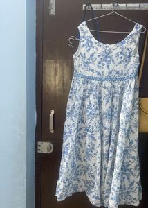 cotton blue dresss casual wear