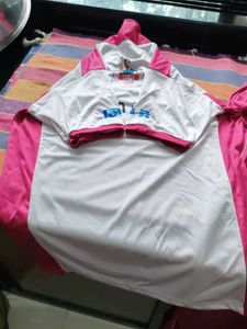 Men's White &amp; Pink Polo Shirt