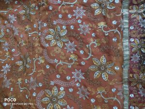 New Full jaal saree in Rust