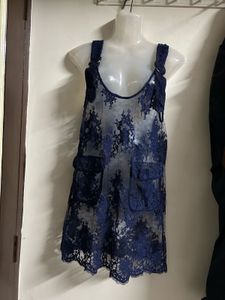 Sheer Lace Overlay Dress