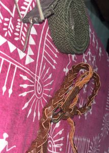 Woven Leather &amp; Fabric Belts (Set of 2)