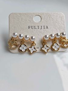 Charming Pearl & Charm Dangle Earrings